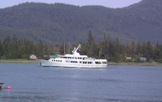 Large yacht on Alaskan waters