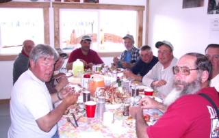 Group of guys having dinner