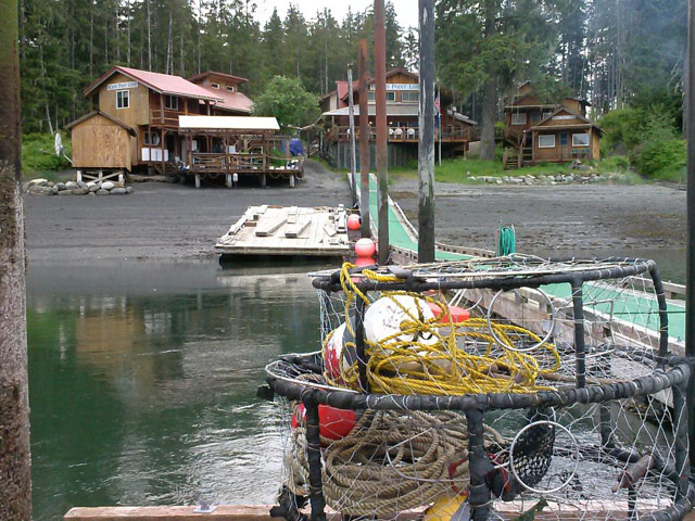 Island Point Lodge dock, pier and buildings
