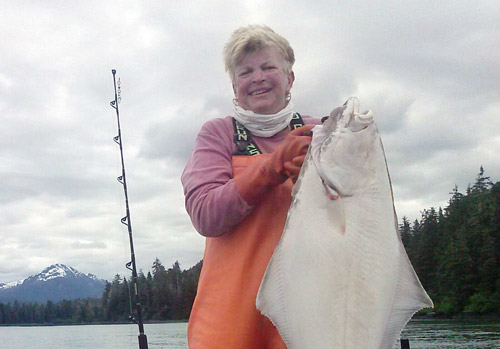 Lady holding big fish