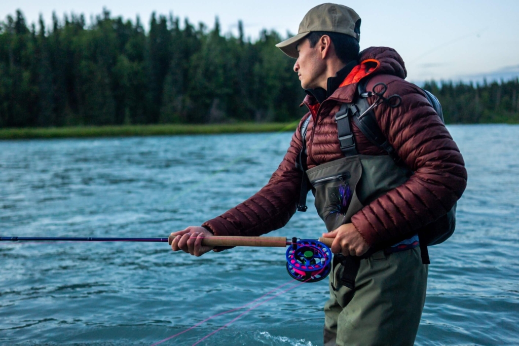 A man fishing and enjoying his Holiday Vacation.
