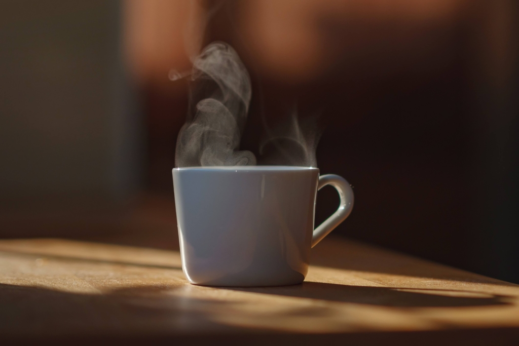 A hot coffee on a Alaska Fishing Trip.